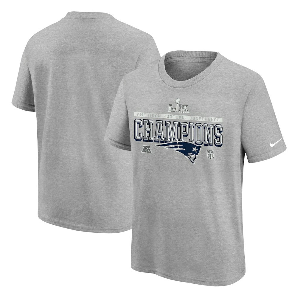 New England Patriots Youth 2025 AFC Champions Locker Room Trophy Collection Authentic T-Shirt - Gray | Nike sale