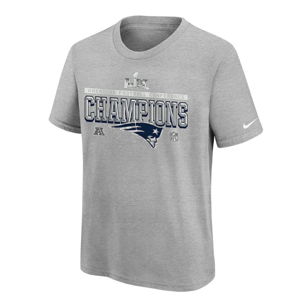 New England Patriots Youth 2025 AFC Champions Locker Room Trophy Collection Authentic T-Shirt - Gray | Nike sale