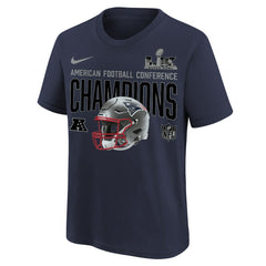 New England Patriots Youth 2025 AFC Champions Glory Shield Helmet T-Shirt - Navy | Nike online