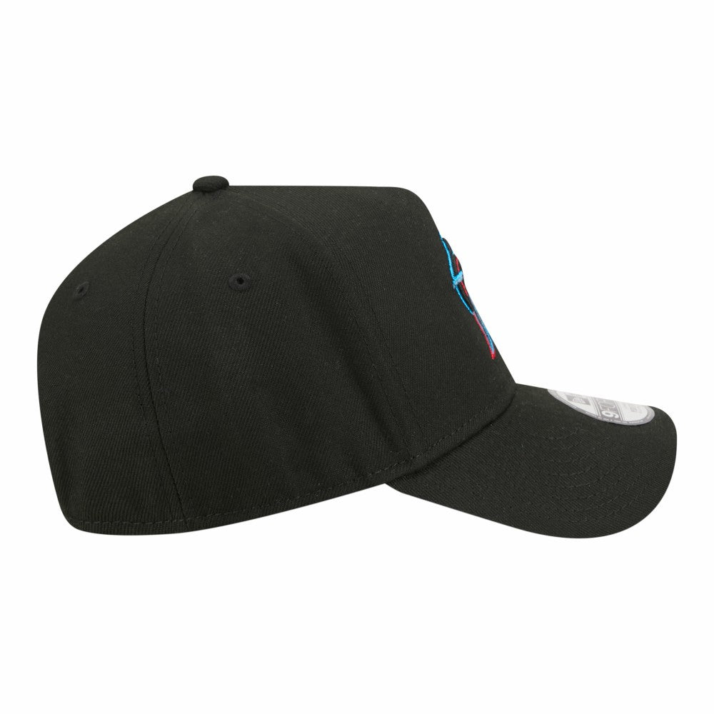 Miami Marlins Youth 9FORTY A-Frame Adjustable Hat - Black | New Era