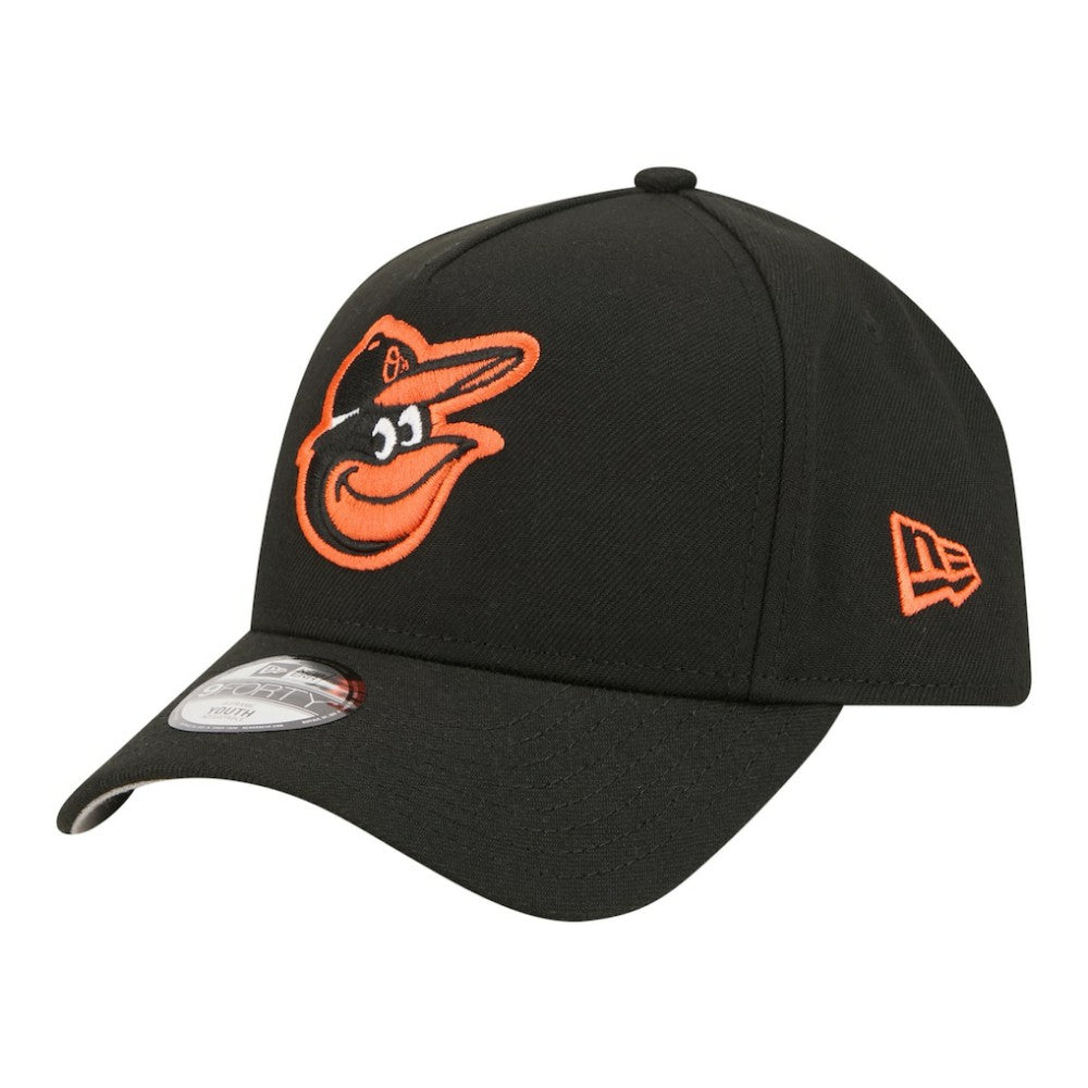 Baltimore Orioles Youth 9FORTY A-Frame Adjustable Hat - Black | New Era