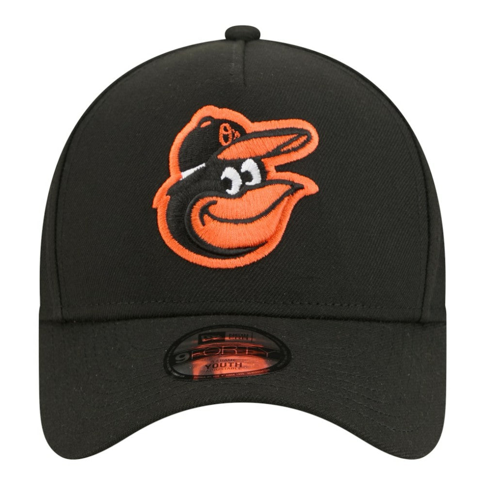 Baltimore Orioles Youth 9FORTY A-Frame Adjustable Hat - Black | New Era