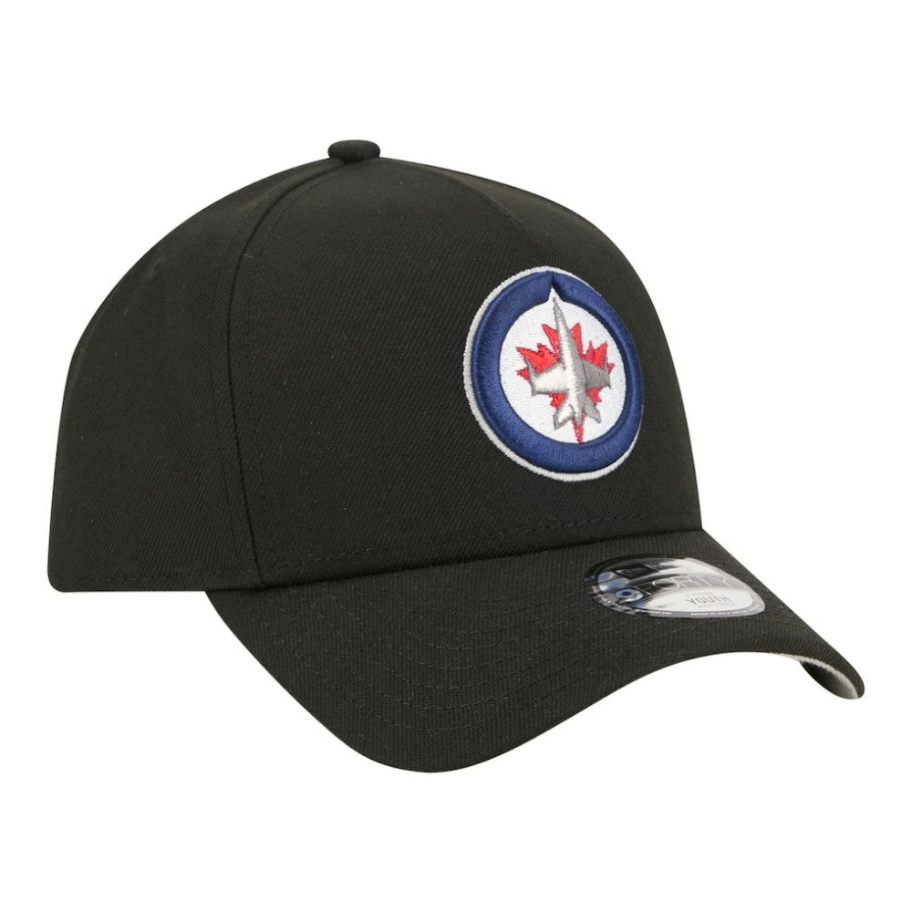Winnipeg Jets New Era Youth 9FORTY A-Frame Adjustable Hat Black