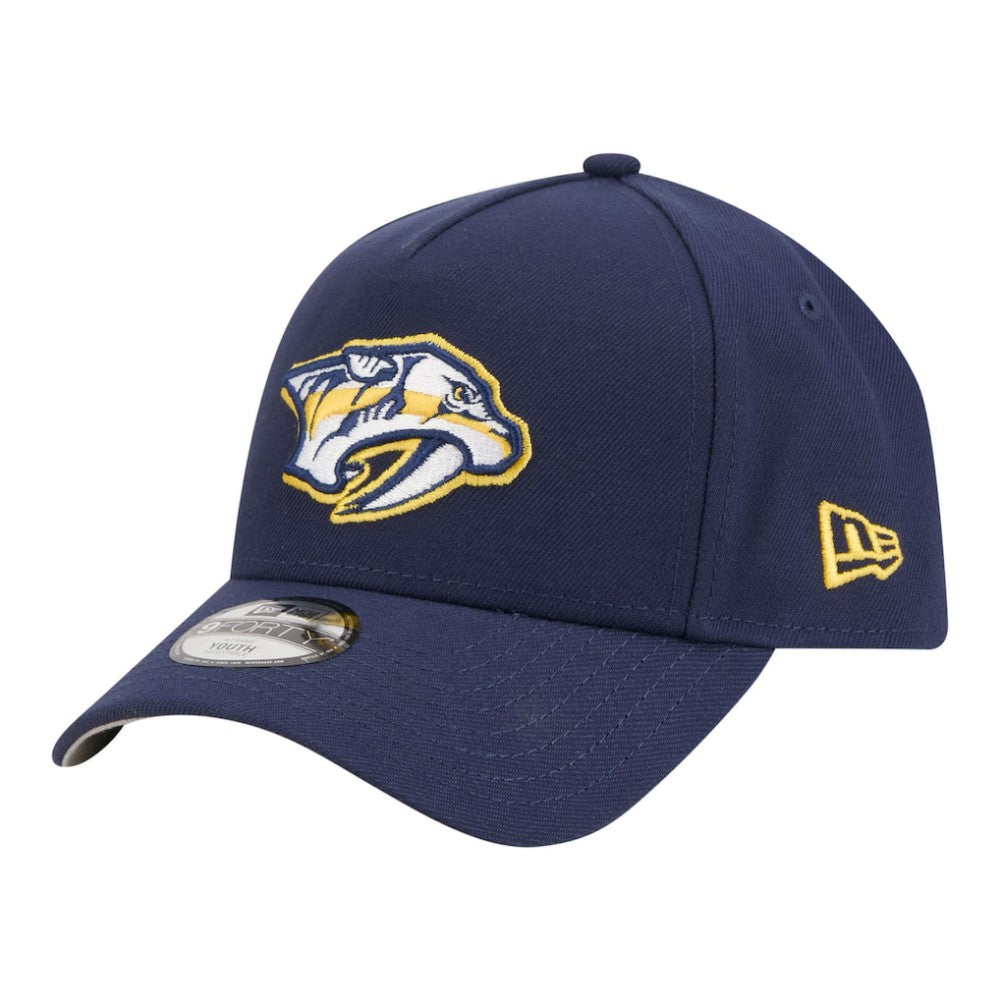 Nashville Predators New Era Youth 9FORTY A-Frame Adjustable Hat Navy