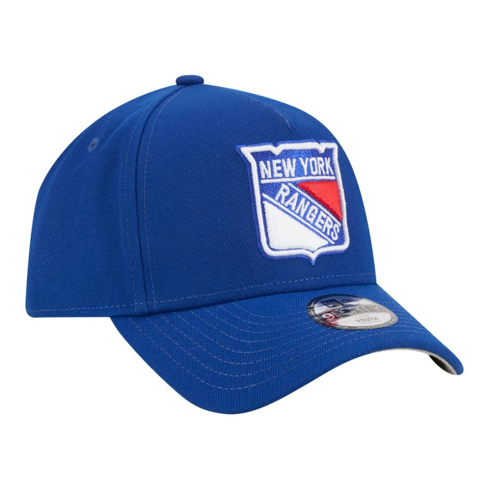 New York Rangers New Era Youth 9FORTY A-Frame Adjustable Hat Blue