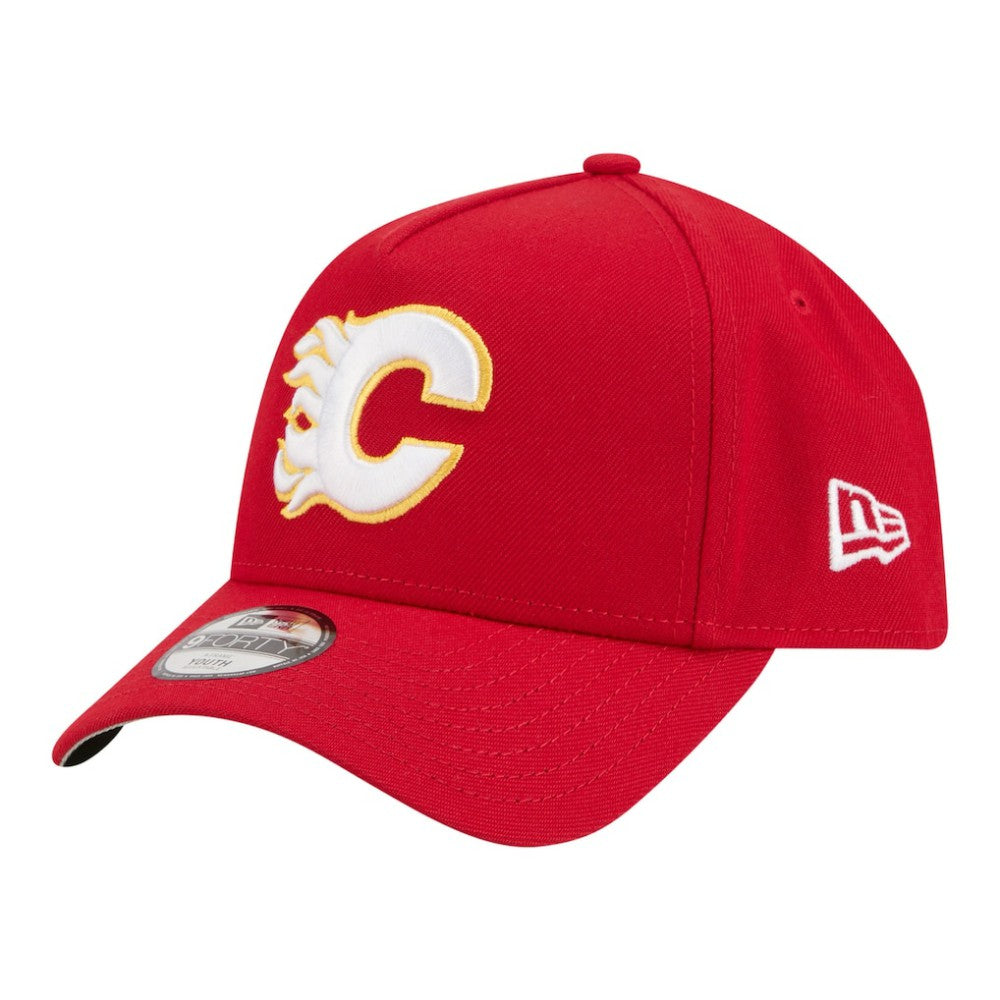 Calgary Flames New Era Youth 9FORTY A-Frame Adjustable Hat Red