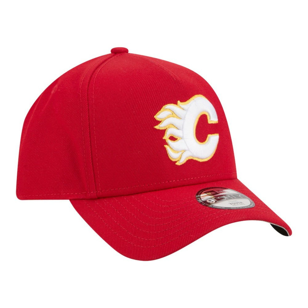 Calgary Flames New Era Youth 9FORTY A-Frame Adjustable Hat Red
