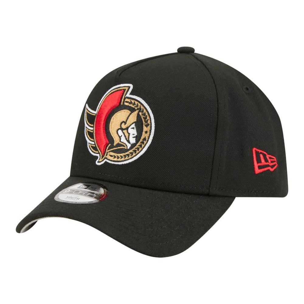 Ottawa Senators New Era Youth 9FORTY A-Frame Adjustable Hat Black