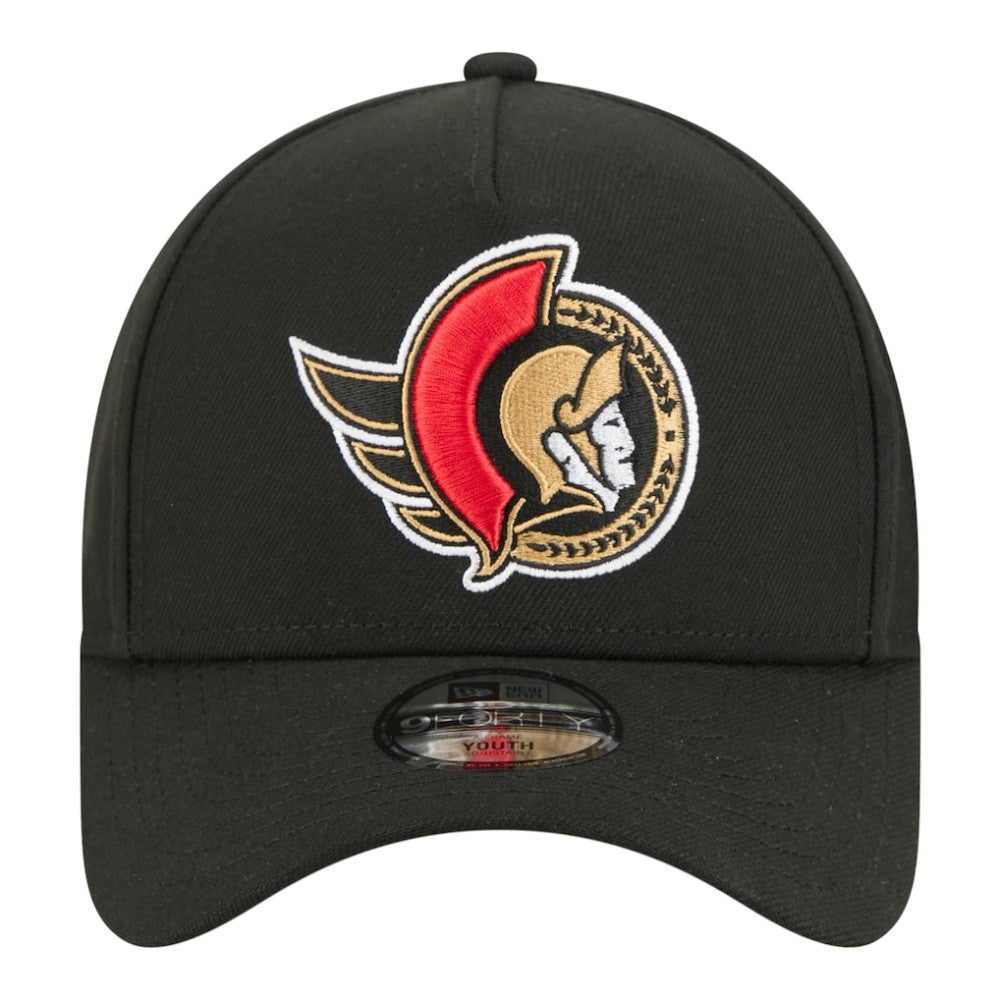 Ottawa Senators New Era Youth 9FORTY A-Frame Adjustable Hat Black