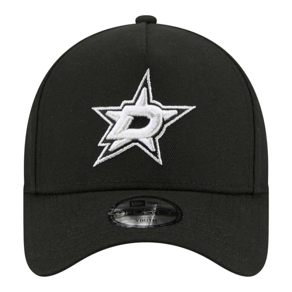 Dallas Stars New Era Youth 9FORTY A-Frame Adjustable Hat Black