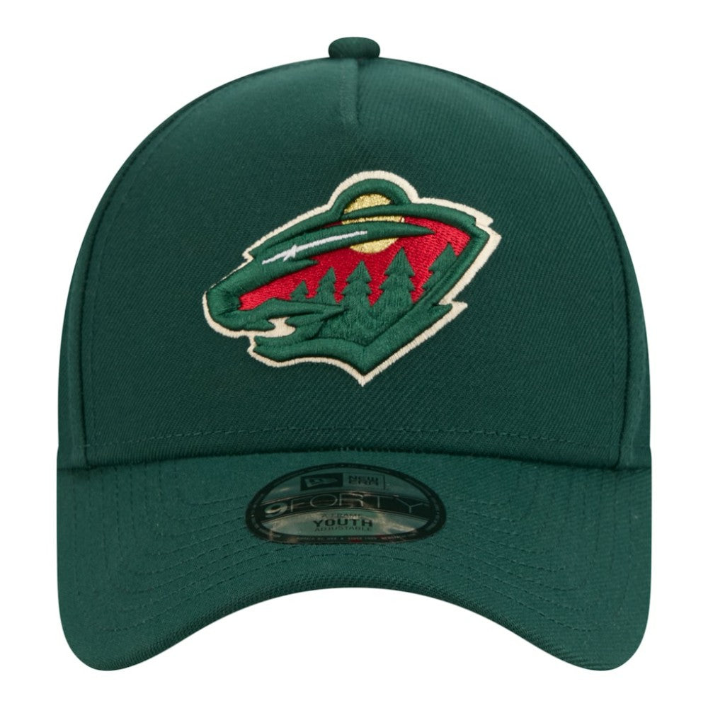 Minnesota Wild New Era Youth 9FORTY A-Frame Adjustable Hat Green