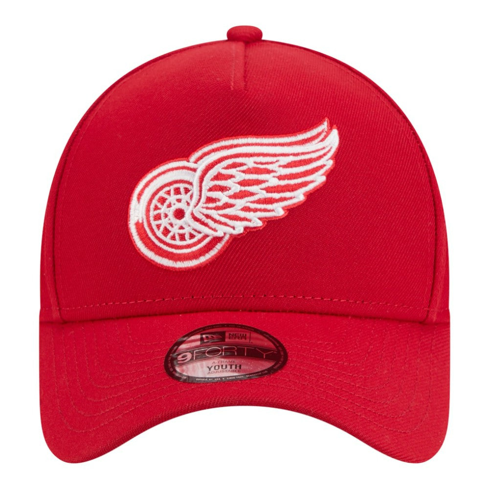 Detroit Red Wings New Era Youth 9FORTY A-Frame Adjustable Hat Red