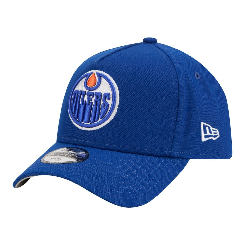 Edmonton Oilers New Era Youth 9FORTY A-Frame Adjustable Hat Royal