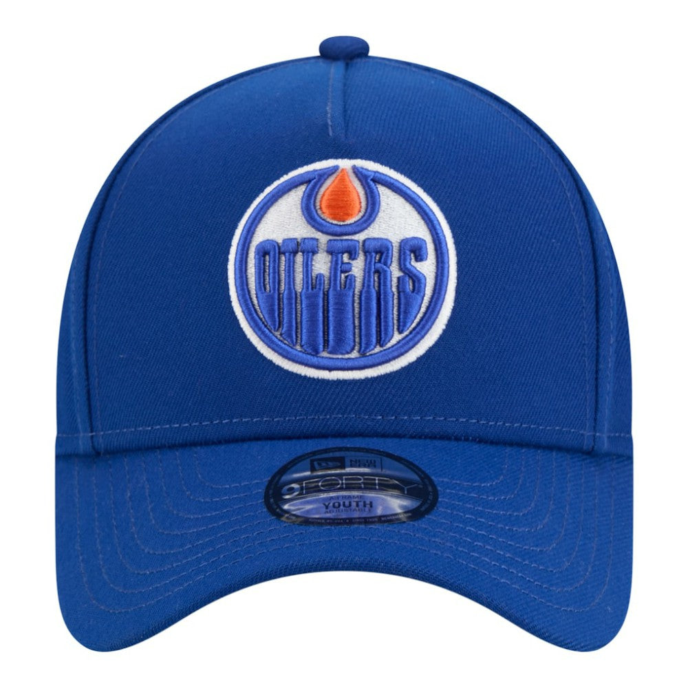 Edmonton Oilers New Era Youth 9FORTY A-Frame Adjustable Hat Royal