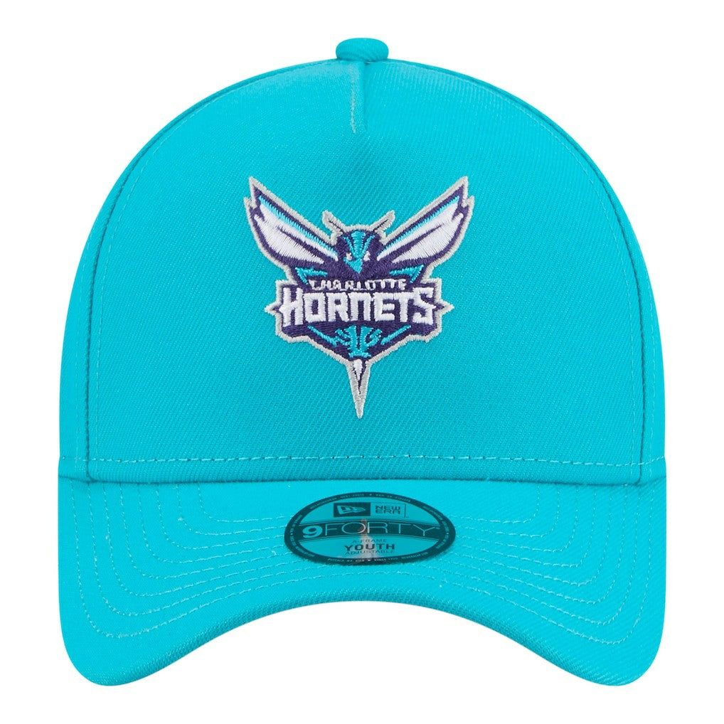 Charlotte Hornets Youth 9FORTY A-Frame Adjustable Hat - Teal | New Era discount