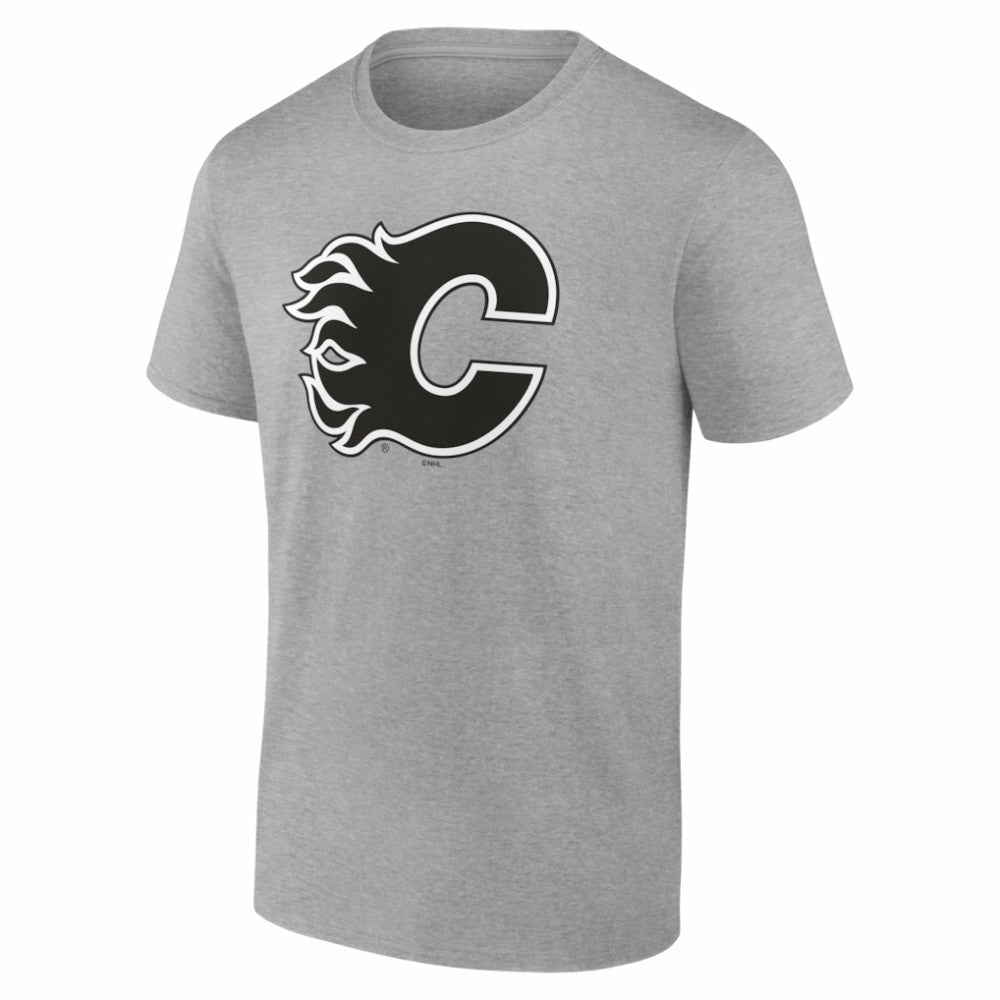 Calgary Flames Big & Tall Personalized Name & Number Monochrome T-Shirt Gray