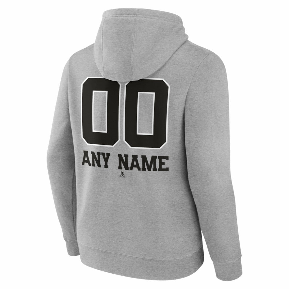 Carolina Hurricanes Big & Tall Personalized Name & Number Monochrome Pullover Hoodie Gray