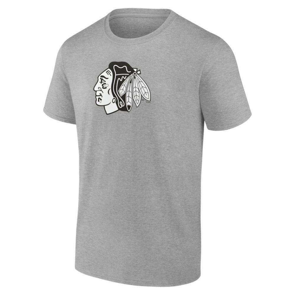 Chicago Blackhawks Big & Tall Personalized Name & Number Monochrome T-Shirt Gray