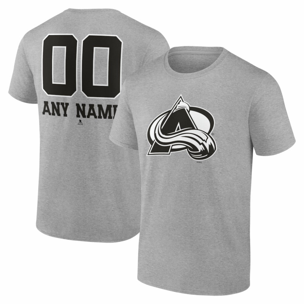 Colorado Avalanche Big & Tall Personalized Name & Number Monochrome T-Shirt Gray