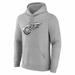 Detroit Red Wings Big & Tall Personalized Name & Number Monochrome Pullover Hoodie Gray