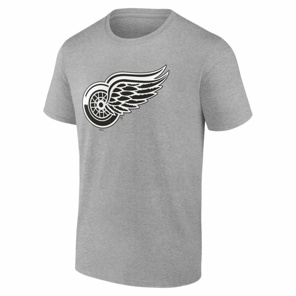 Detroit Red Wings Big & Tall Personalized Name & Number Monochrome T-Shirt Gray