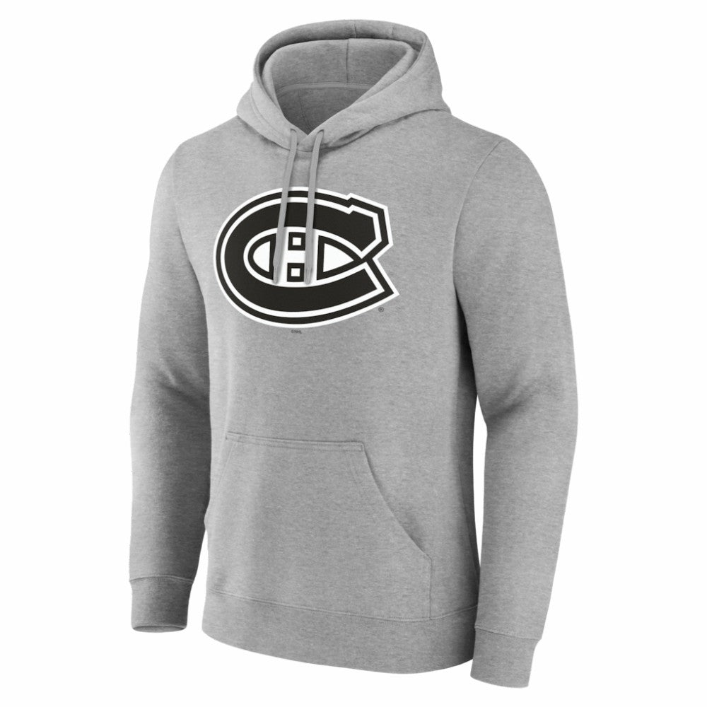 Montreal Canadiens Big & Tall Personalized Name & Number Monochrome Pullover Hoodie Gray