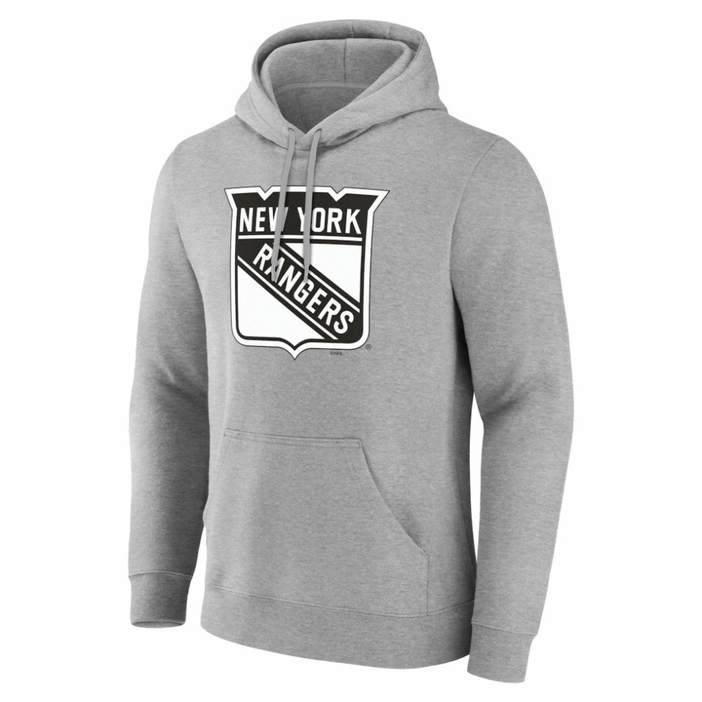 New York Rangers Big & Tall Personalized Name & Number Monochrome Pullover Hoodie Gray