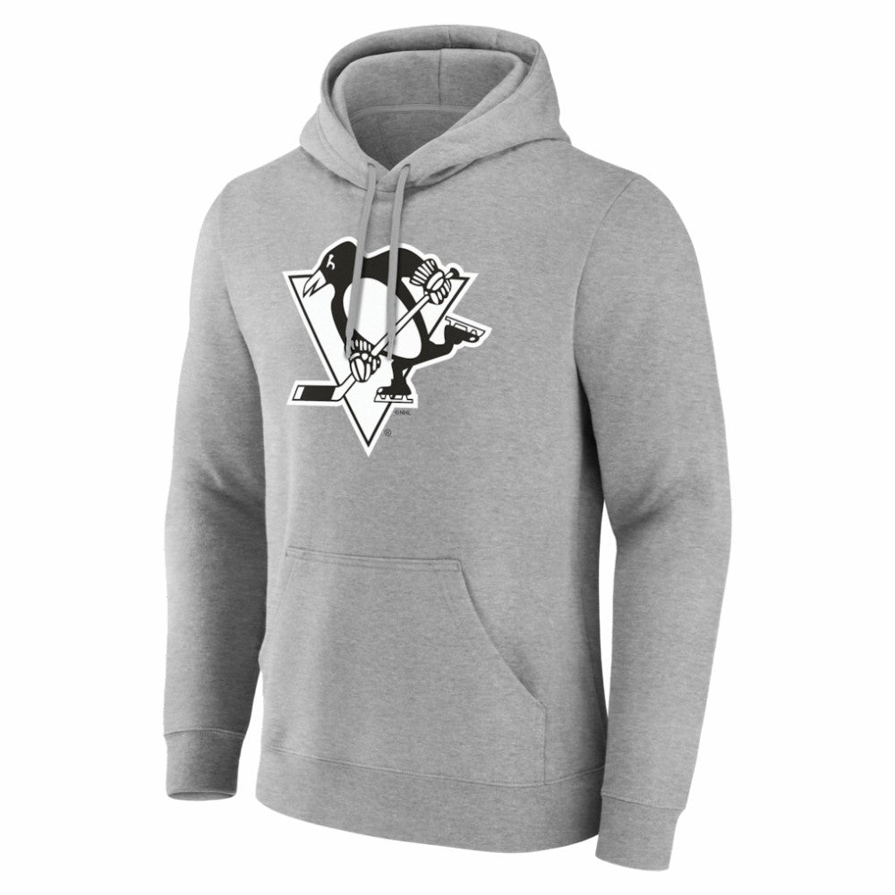 Pittsburgh Penguins Big & Tall Personalized Name & Number Monochrome Pullover Hoodie Gray