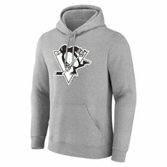 Pittsburgh Penguins Big & Tall Personalized Name & Number Monochrome Pullover Hoodie Gray