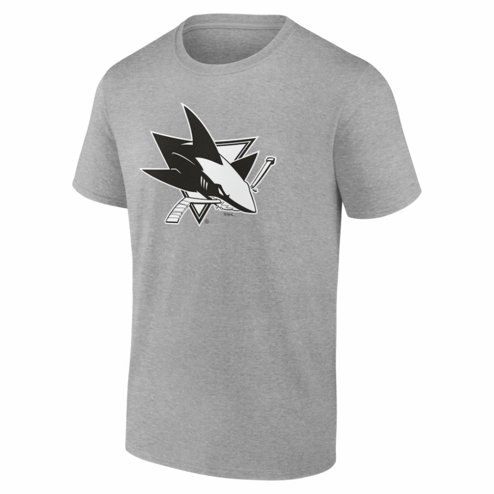 San Jose Sharks Big & Tall Personalized Name & Number Monochrome T-Shirt Gray