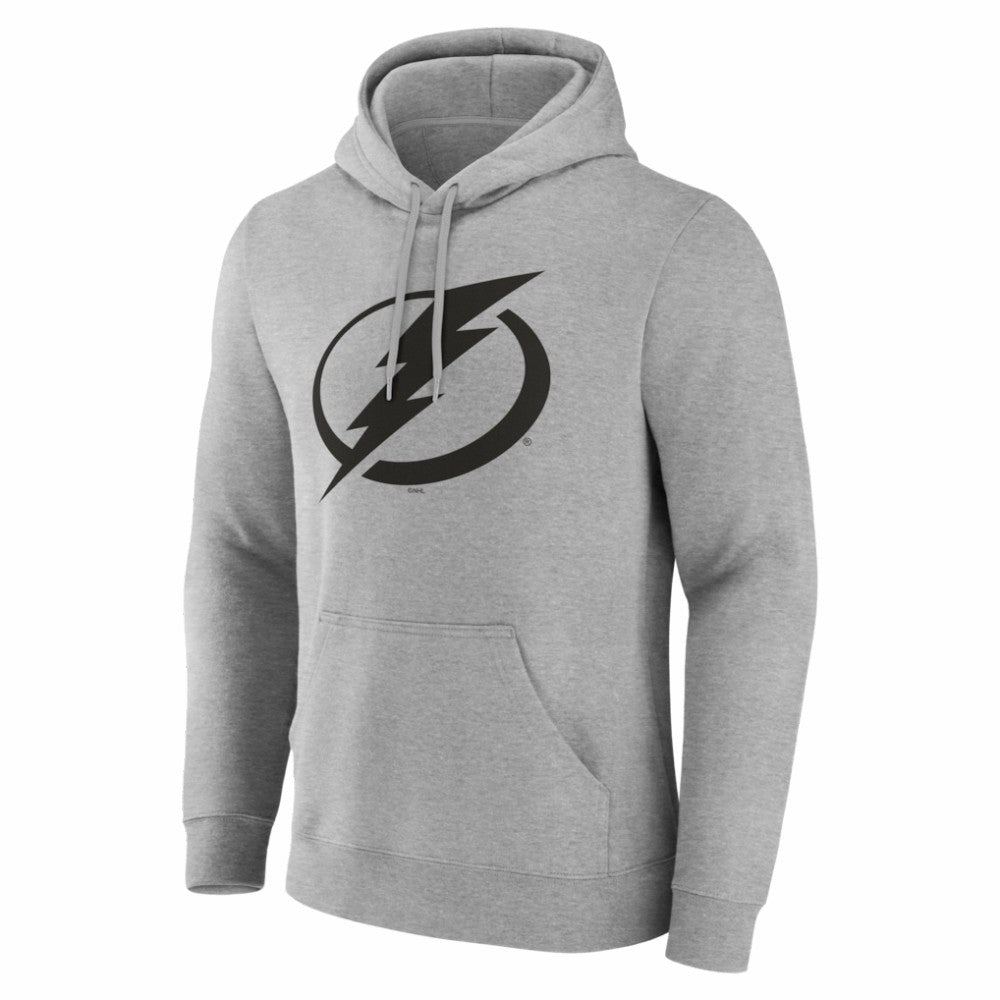Tampa Bay Lightning Big & Tall Personalized Name & Number Monochrome Pullover Hoodie Gray