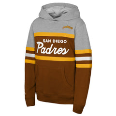 San Diego Padres Youth Cooperstown Head Coach Pullover Hoodie - Brown/Grey | Mitchell & Ness