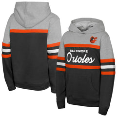 Baltimore Orioles Youth Cooperstown Head Coach Pullover Hoodie - Black/Grey | Mitchell & Ness