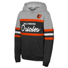 Baltimore Orioles Youth Cooperstown Head Coach Pullover Hoodie - Black/Grey | Mitchell & Ness