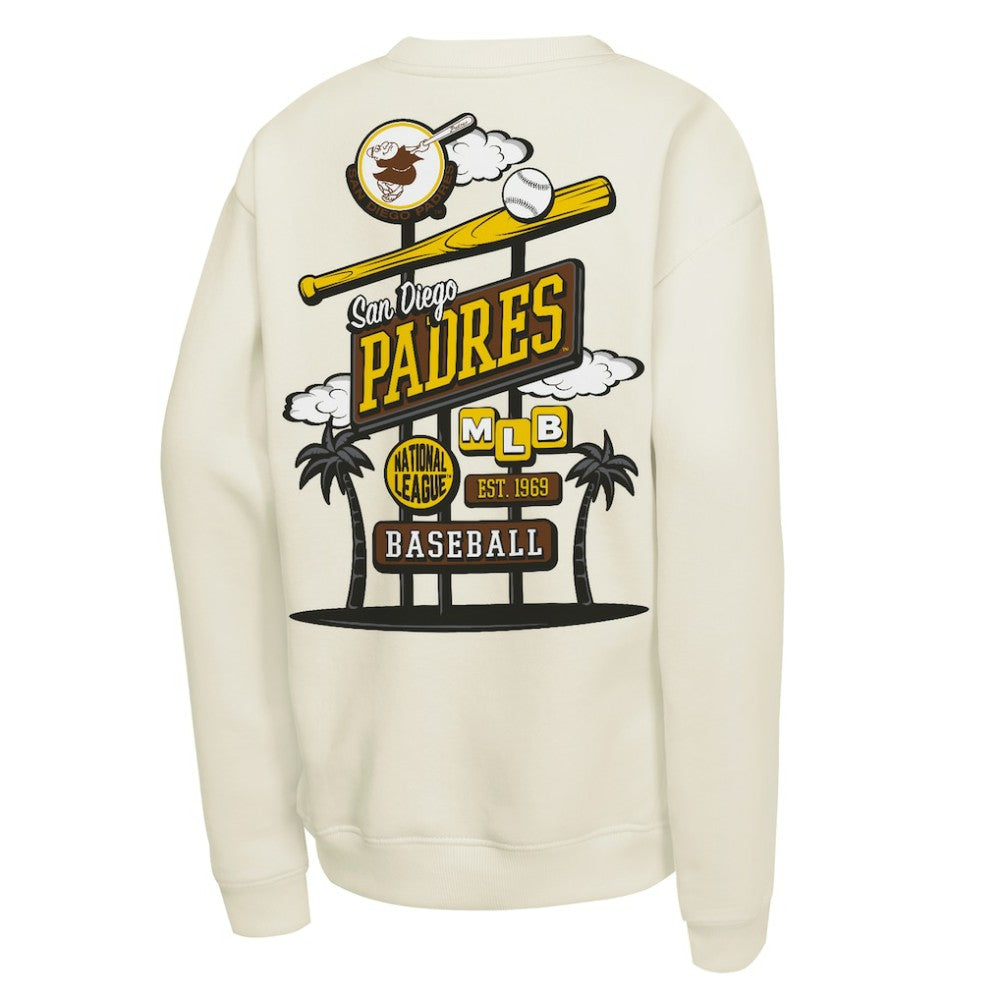 San Diego Padres Youth Retro Billboard Sweatshirt - Natural | Mitchell & Ness