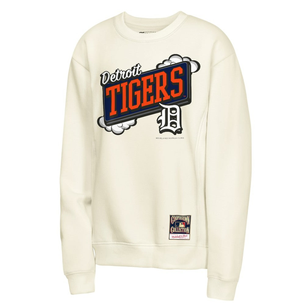 Detroit Tigers Youth Retro Billboard Sweatshirt - Natural | Mitchell & Ness