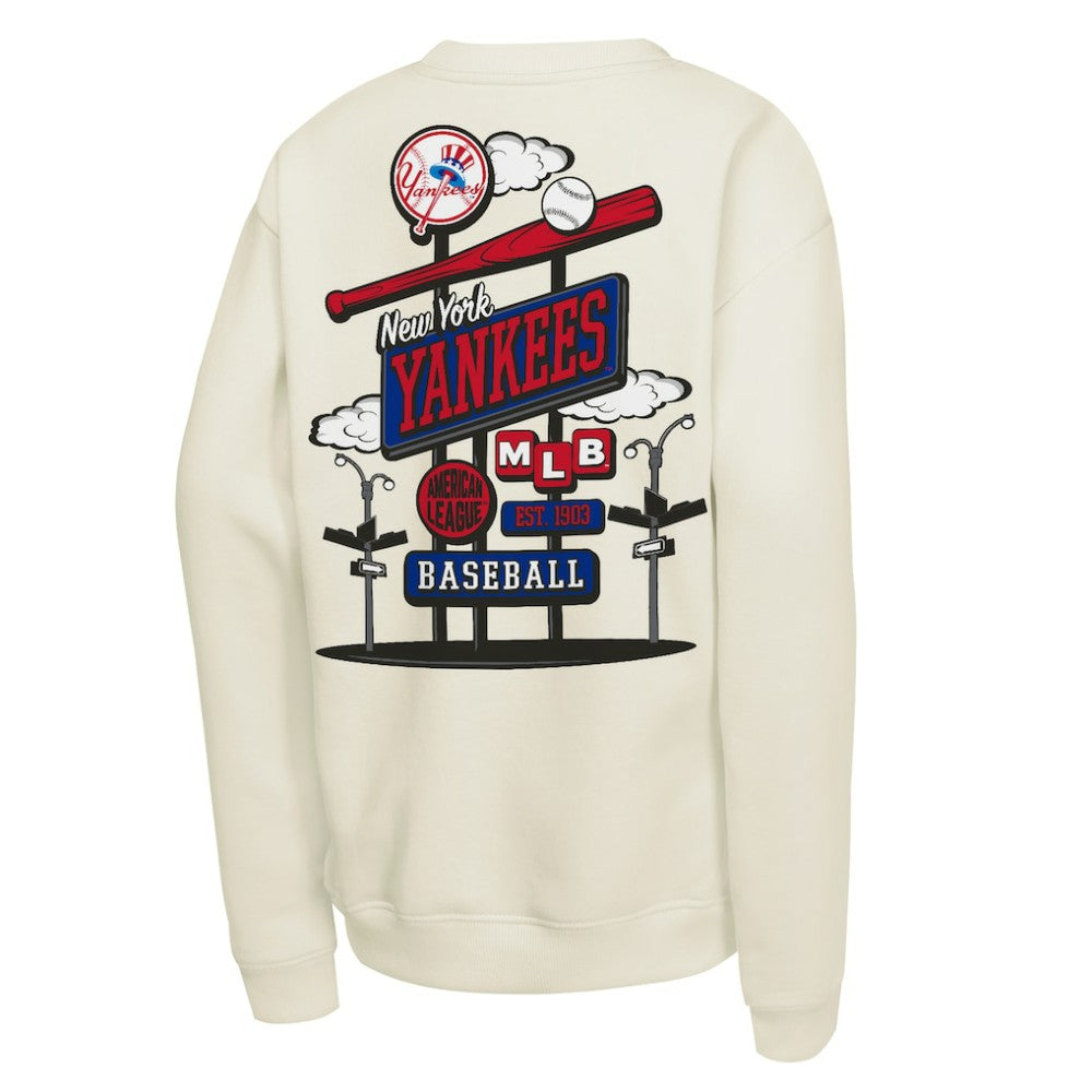 New York Yankees Youth Retro Billboard Sweatshirt - Natural | Mitchell & Ness