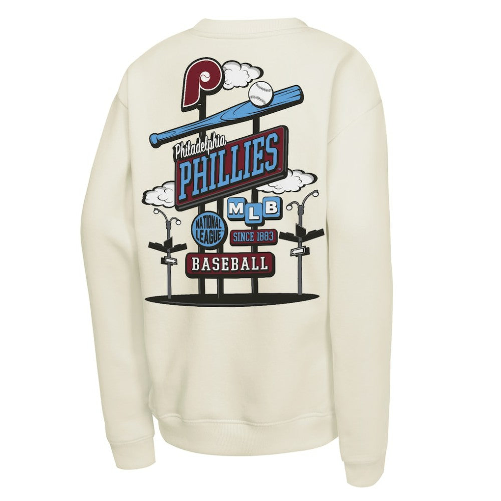 Philadelphia Phillies Youth Retro Billboard Sweatshirt - Natural | Mitchell & Ness