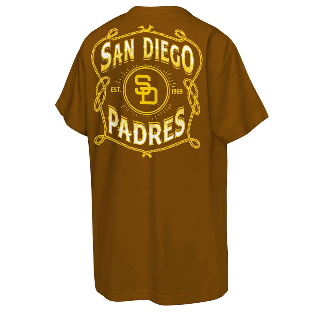 San Diego Padres Youth Cooperstown Rodeo Rope T-Shirt - Brown | Mitchell & Ness