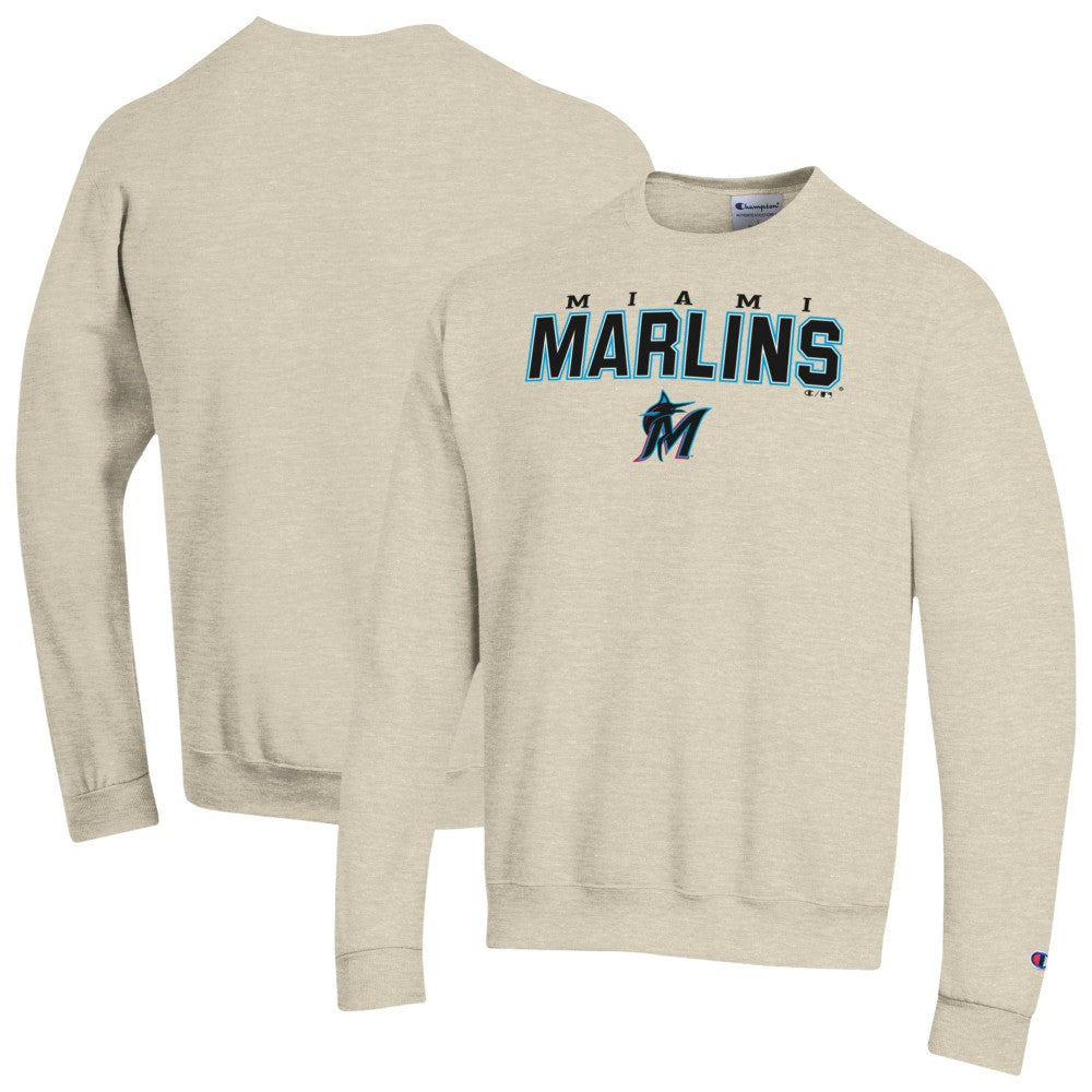 Miami Marlins Champion Eco Powerblend Sweatshirt - Oatmeal