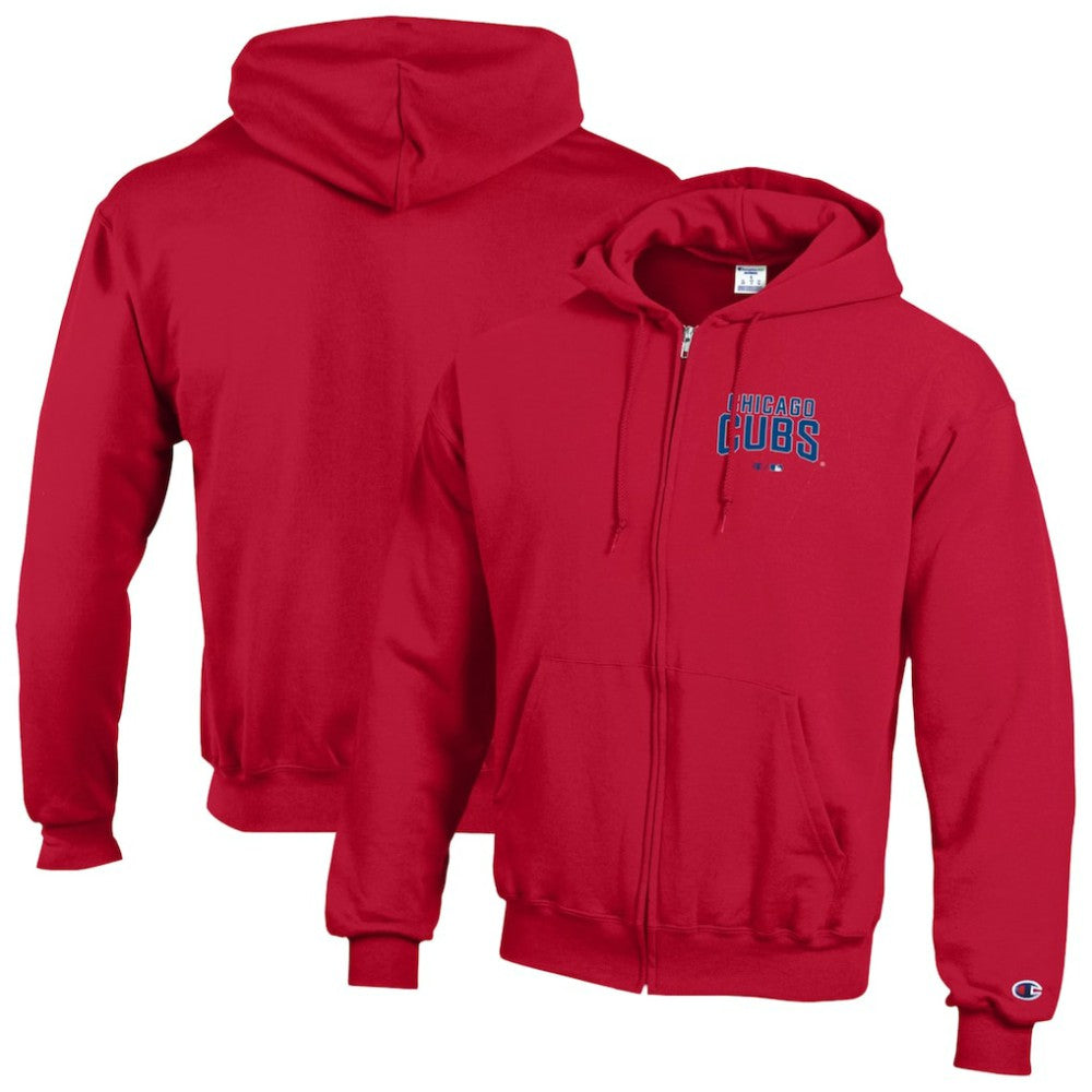 Chicago Cubs Champion Eco Powerblend Full-Zip Hoodie - Red