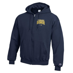 Milwaukee Brewers Champion Eco Powerblend Full-Zip Hoodie - Navy