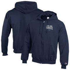New York Yankees Champion Eco Powerblend Full-Zip Hoodie - Navy