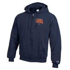 Detroit Tigers Champion Eco Powerblend Full-Zip Hoodie - Navy
