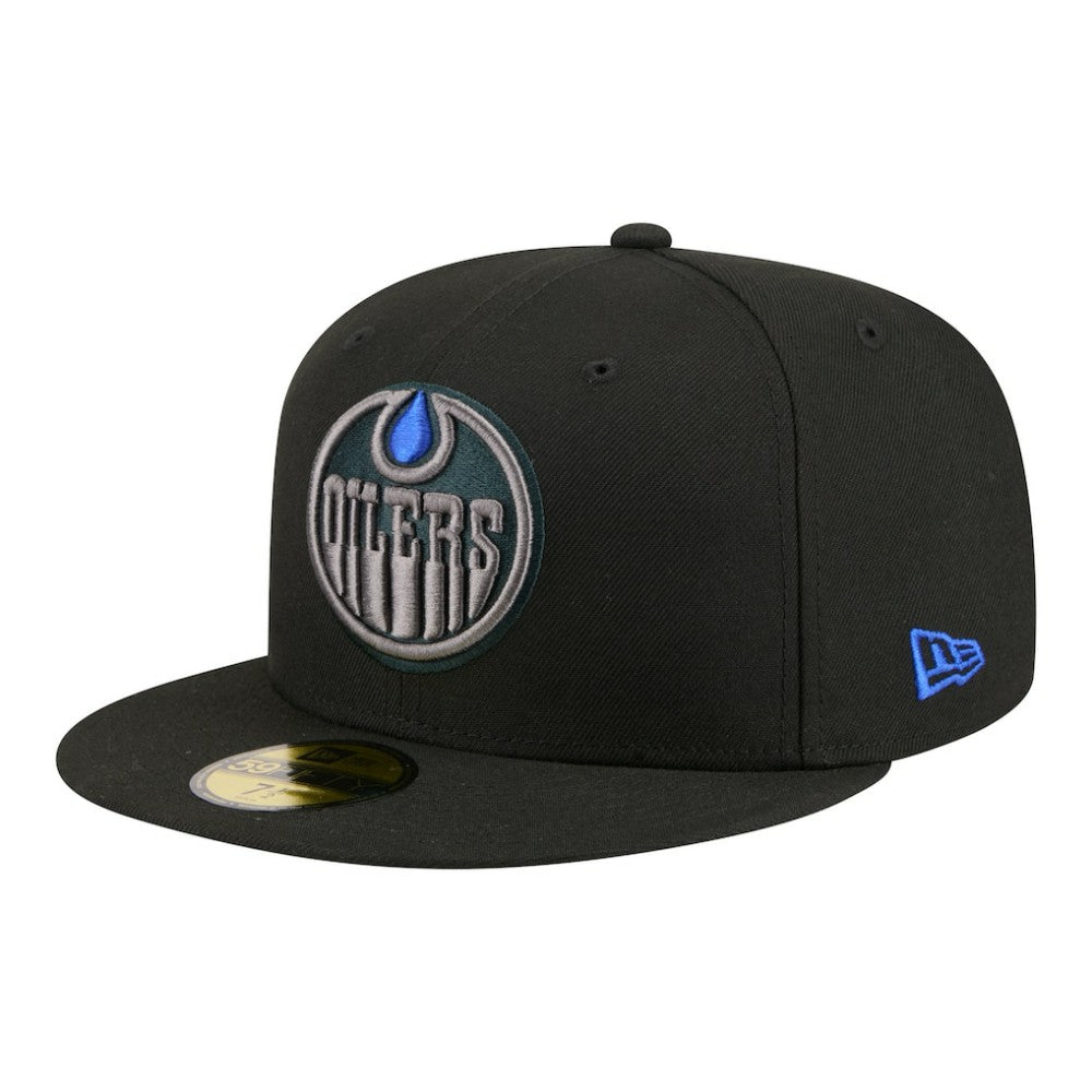 Edmonton Oilers New Era Color Pop 59FIFTY Fitted Hat Black