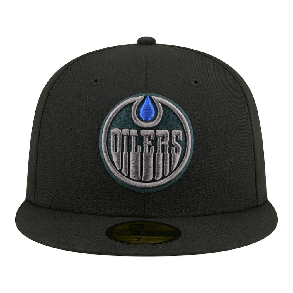 Edmonton Oilers New Era Color Pop 59FIFTY Fitted Hat Black