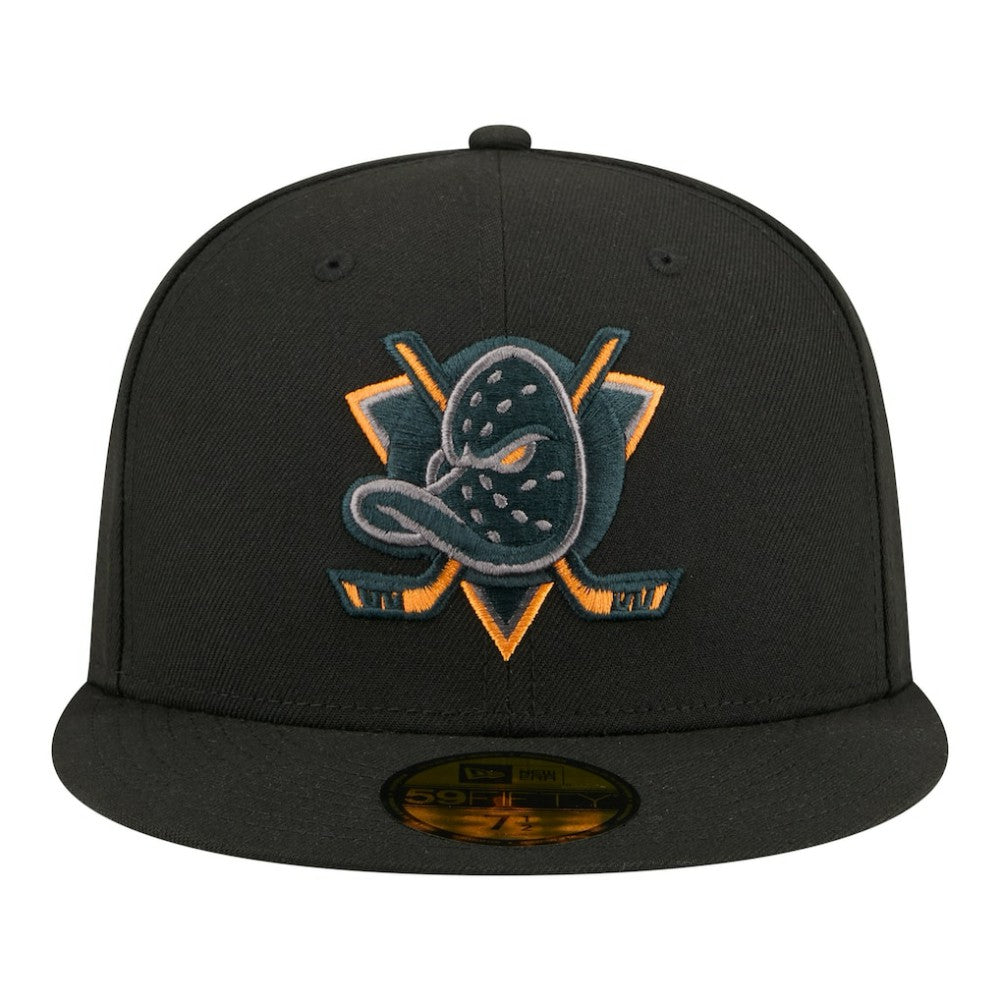 Anaheim Ducks New Era Color Pop 59FIFTY Fitted Hat Black