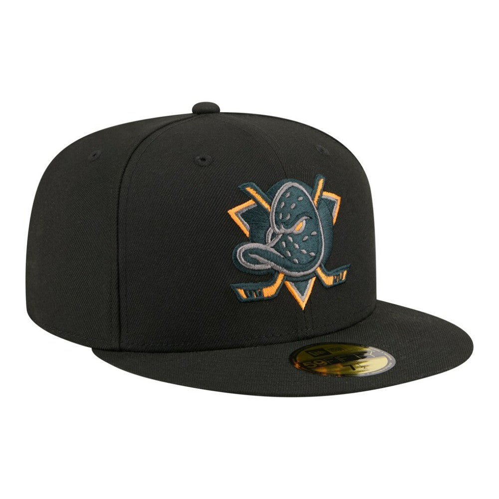 Anaheim Ducks New Era Color Pop 59FIFTY Fitted Hat Black