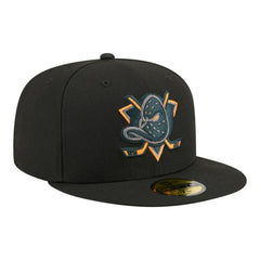 Anaheim Ducks New Era Color Pop 59FIFTY Fitted Hat Black