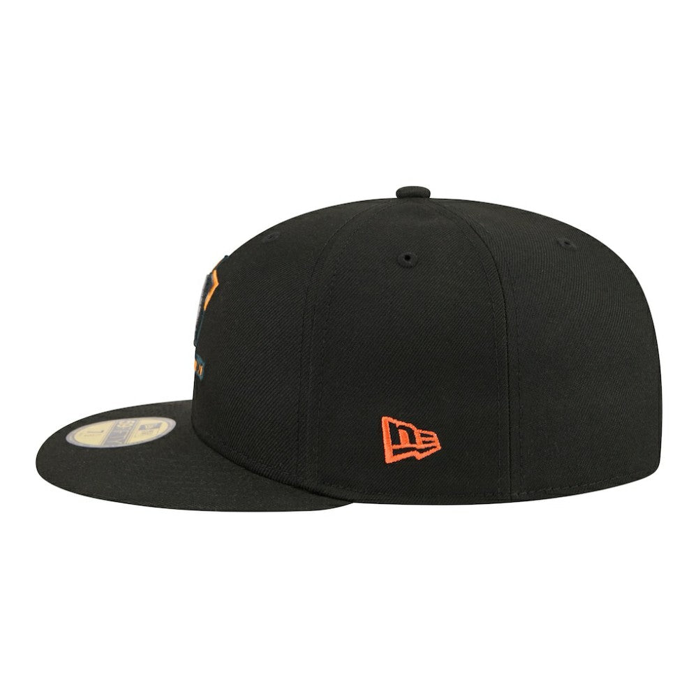 Anaheim Ducks New Era Color Pop 59FIFTY Fitted Hat Black